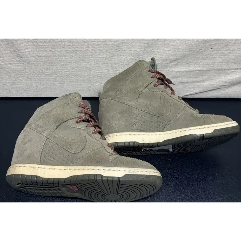Nike Dunk 2012 Sky Hi Wedges Suede Olive Sneakers Women’s US9.5 528899-200